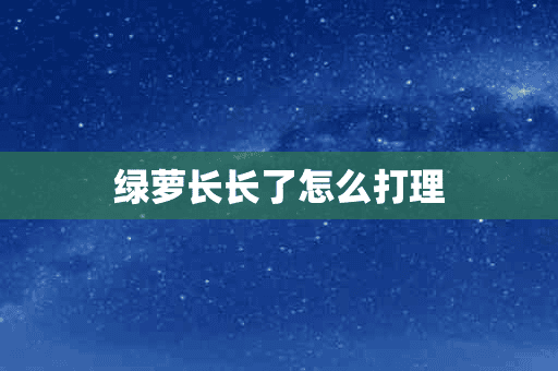 绿萝长长了怎么打理