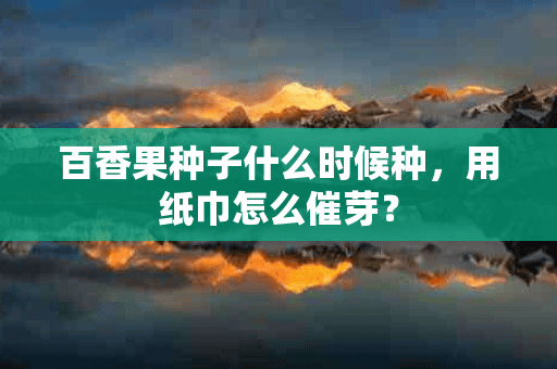 百香果种子什么时候种，用纸巾怎么催芽？