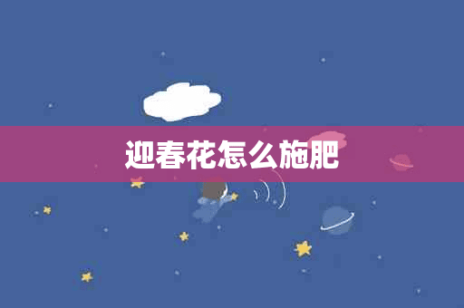 迎春花怎么施肥