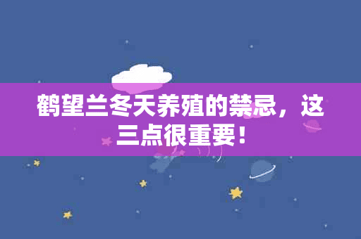 鹤望兰冬天养殖的禁忌，这三点很重要！