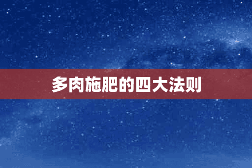 多肉施肥的四大法则