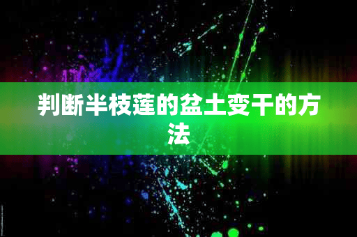 判断半枝莲的盆土变干的方法