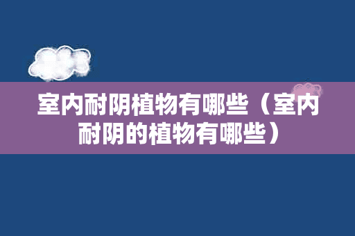 室内耐阴植物有哪些（室内耐阴的植物有哪些）