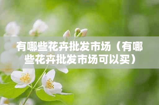 有哪些花卉批发市场（有哪些花卉批发市场可以买）